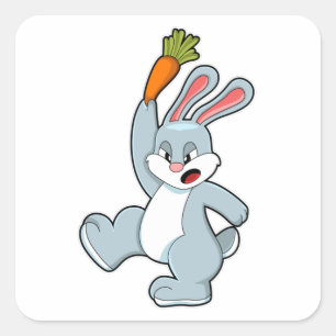 Rabbit with Carrot Square Sticker