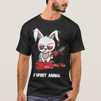 Rabbit with Chainsaw My Spirit Animal Evil Bunny T-Shirt