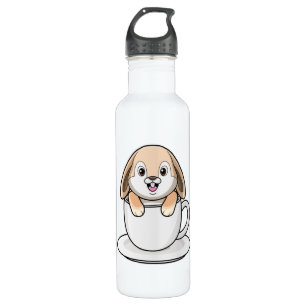 Rabbit with Coffee Cup 710 Ml Water Bottle