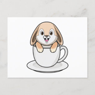 Rabbit with Coffee Cup Postcard