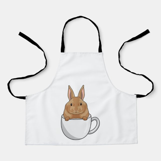 Rabbit with Cup of Coffee Apron (Front)