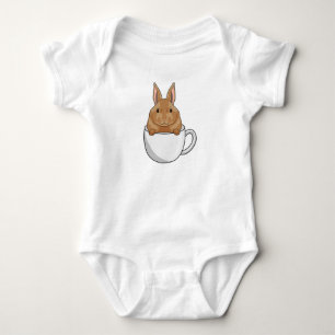 Rabbit with Cup of Coffee Baby Bodysuit