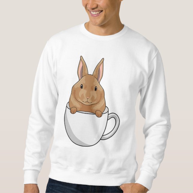 Rabbit with Cup of Coffee Sweatshirt (Front)