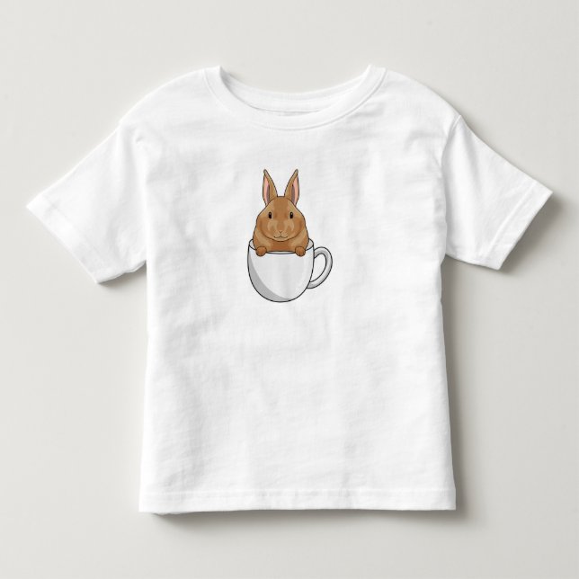 Rabbit with Cup of Coffee Toddler T-Shirt (Front)