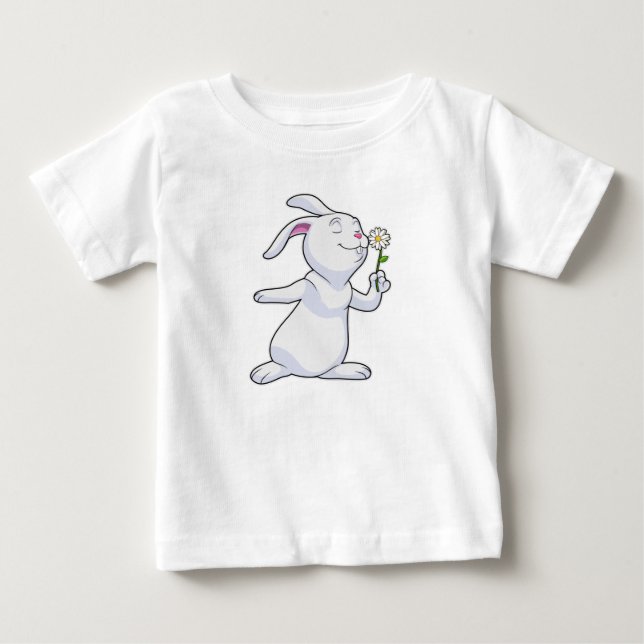 Rabbit with Daisy Baby T-Shirt (Front)