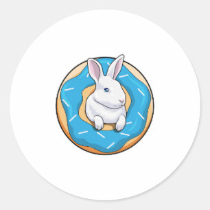 Rabbit with Doughnut Classic Round Sticker