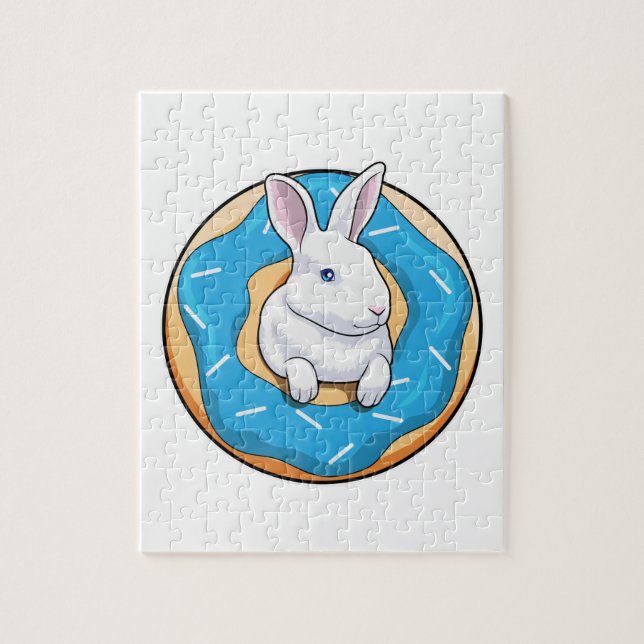 Rabbit with Doughnut Jigsaw Puzzle (Vertical)