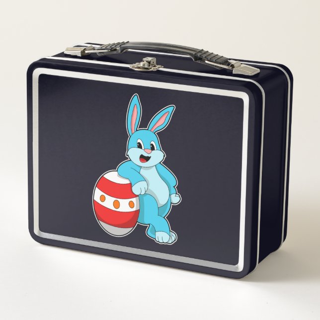 Rabbit with Easter egg Metal Lunch Box (Front)