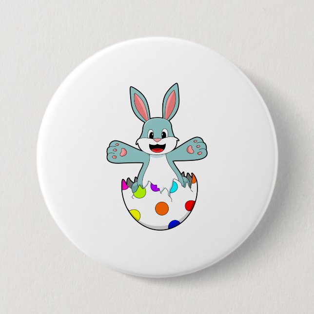Rabbit with Egg 7.5 Cm Round Badge (Front)
