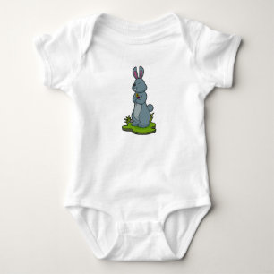 Rabbit with Flowers Baby Bodysuit
