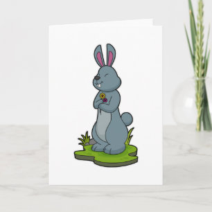 Rabbit with Flowers Card