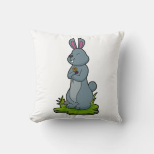 Rabbit with Flowers Cushion