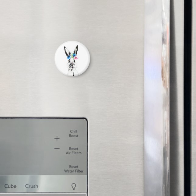 Rabbit with Flowers Magnet (In Situ (Fridge))