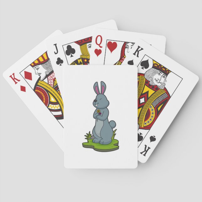 Rabbit with Flowers Playing Cards (Back)