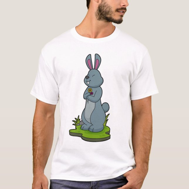 Rabbit with Flowers T-Shirt (Front)