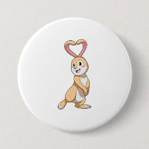 Rabbit with Heart 7.5 Cm Round Badge