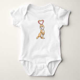 Rabbit with Heart Baby Bodysuit