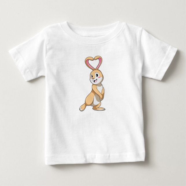 Rabbit with Heart Baby T-Shirt (Front)