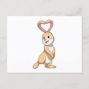Rabbit with Heart Postcard