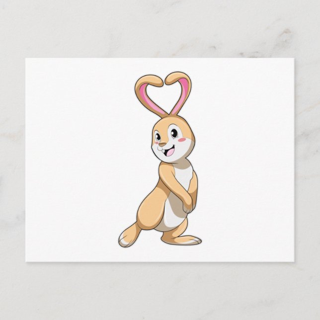 Rabbit with Heart Postcard (Front)