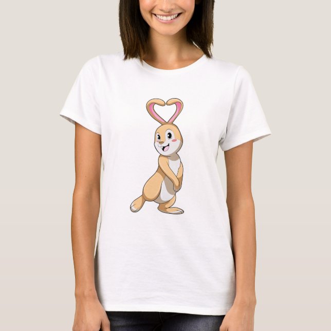 Rabbit with Heart T-Shirt (Front)