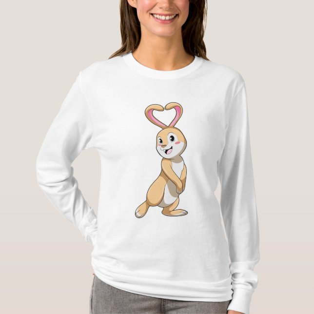 Rabbit with Heart T-Shirt (Front)