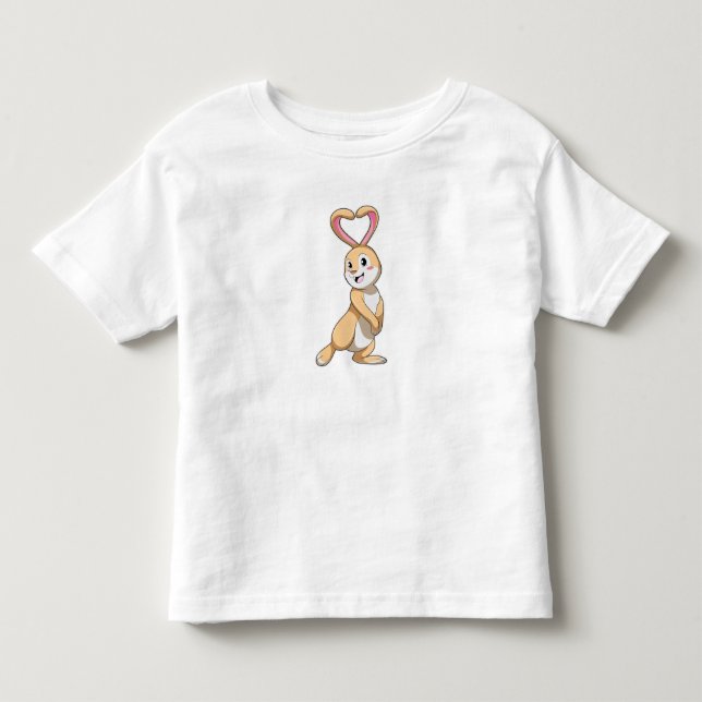 Rabbit with Heart Toddler T-Shirt (Front)