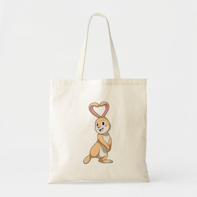 Rabbit with Heart Tote Bag (Front)