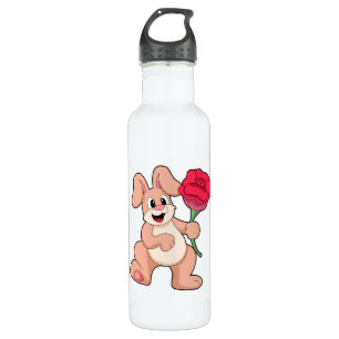 Rabbit with red Rose 710 Ml Water Bottle