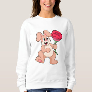 Rabbit with red Rose Sweatshirt