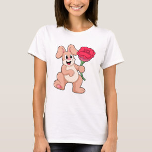 Rabbit with red Rose T-Shirt