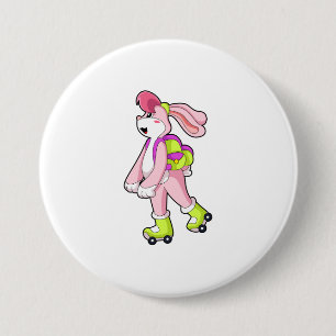 Rabbit with Roller skates 7.5 Cm Round Badge