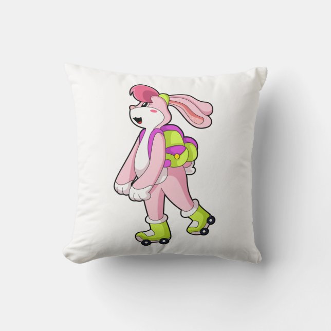 Rabbit with Roller skates Cushion (Front)