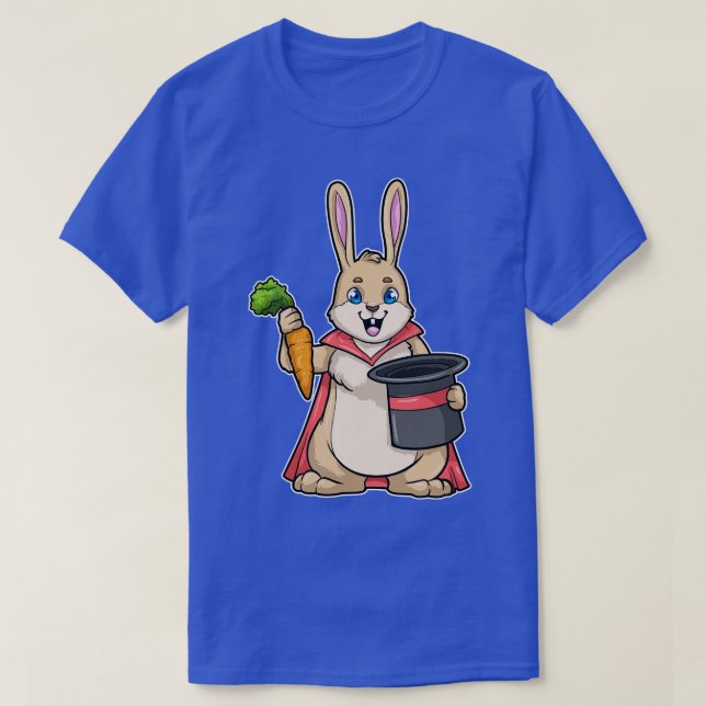 Rabbit with rot as Magician with Cape Hat T-Shirt (Design Front)