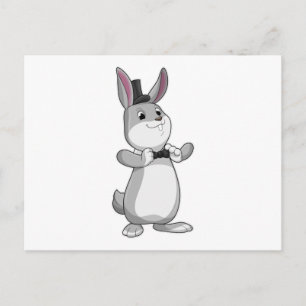 Rabbit with Top hat & Bow tie Postcard