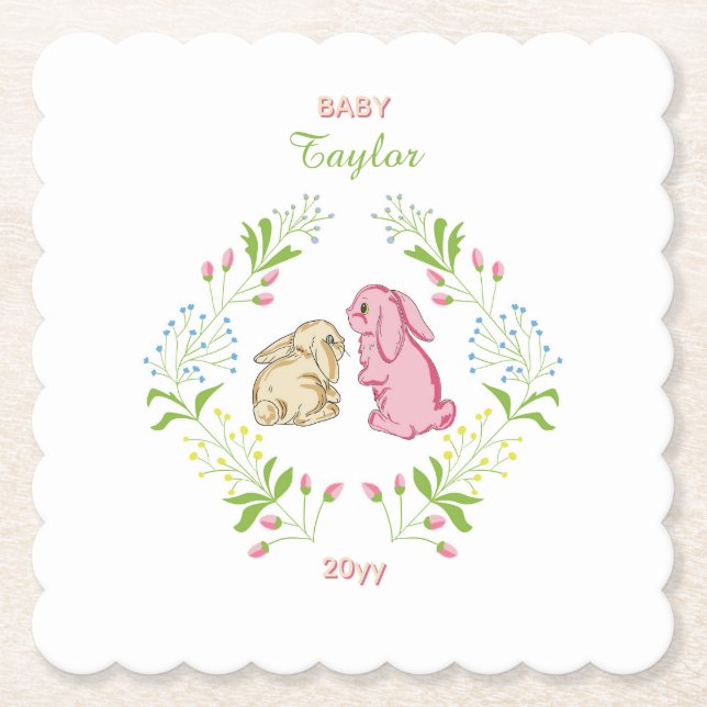 Rabbit Wreath Coaster (Front)
