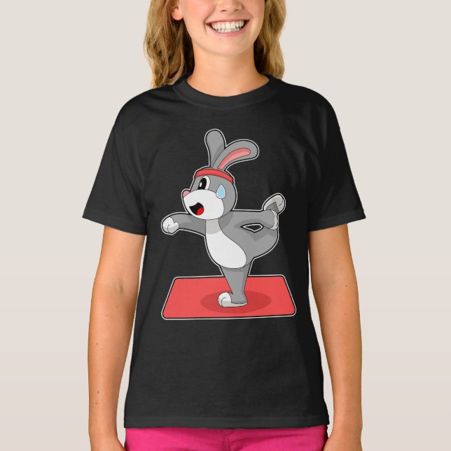 Rabbit Yoga Fitness Gymnastics T-Shirt (Front)