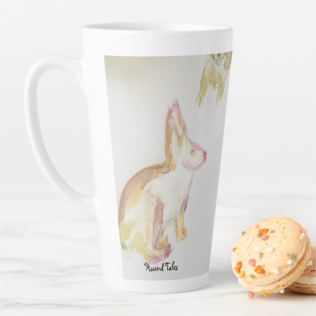 Rabbits and Beagles Latte Mug (In Situ)