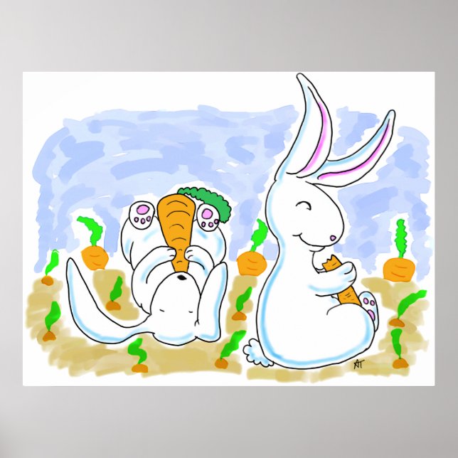 Rabbits and Carrots Poster (Front)