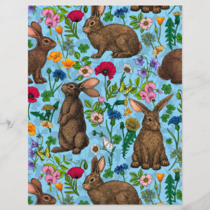 Rabbits and wildflowers