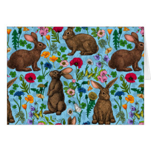 Rabbits and wildflowers