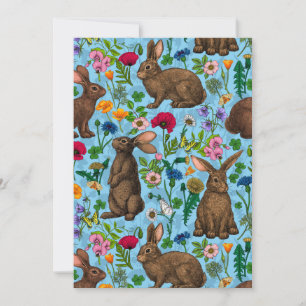 Rabbits and wildflowers