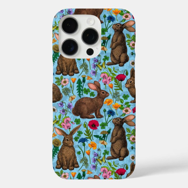 Rabbits and wildflowers Case-Mate iPhone case (Back)