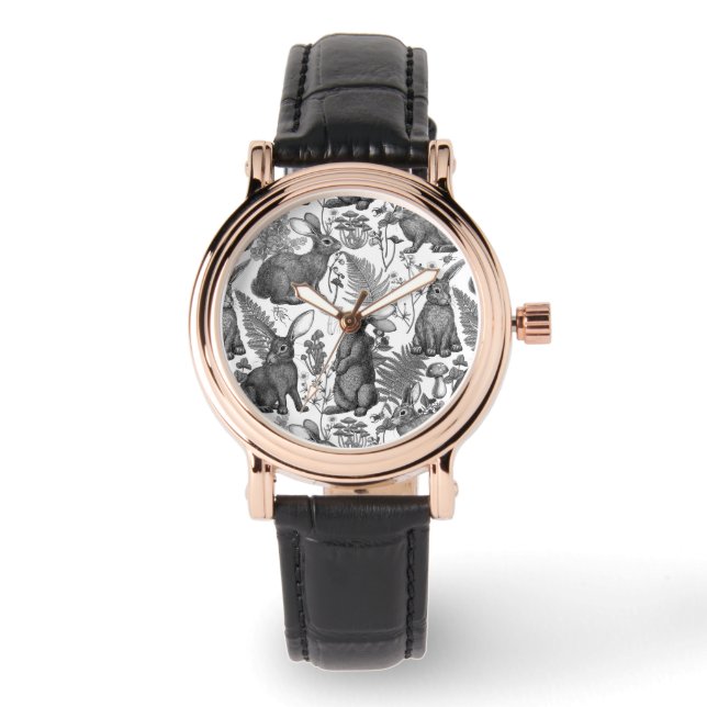 Rabbits and woodland flora 2 Watch (Front)