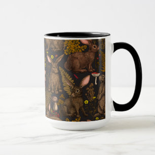 Rabbits and woodland flora 3 Mug