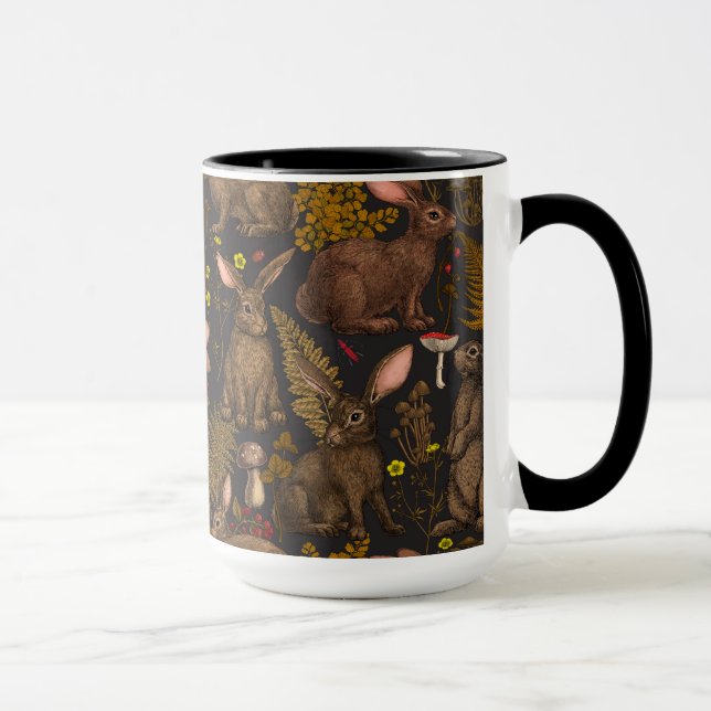 Rabbits and woodland flora 3 Mug (Right)
