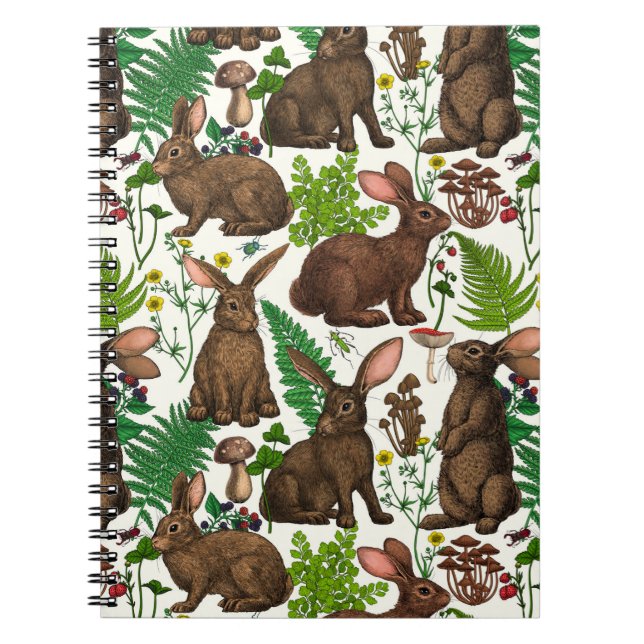 Rabbits and woodland flora 4 notebook (Front)