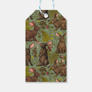 Rabbits and woodland flora Gift Tags