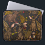 Rabbits and woodland flora Laptop Sleeve<br><div class="desc">Hand-drawn rabbits and woodland flora ferns mushrooms and beriies and bugs</div>