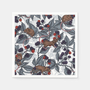 Rabbits and woodland flora Napkins